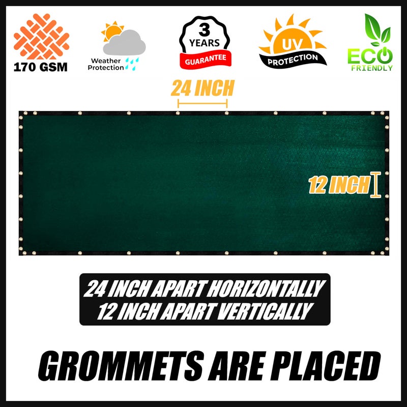 Royal Shade 8' x 50' Green Fence Privacy Screen Cover Windscreen with Heavy Duty Brass Grommets - Cable Zip Ties Include (We Make Custom Size) - Image 4